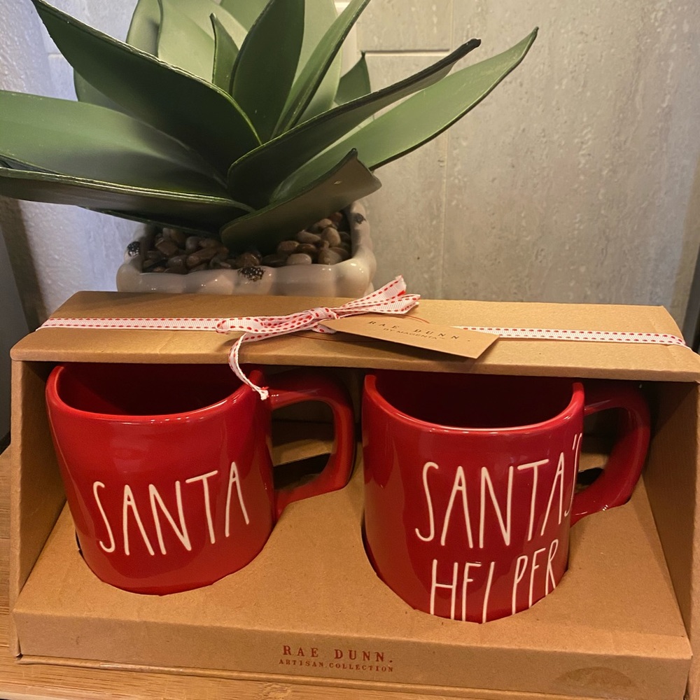 Rae Dunn Santa & Santa’s Helper Christmas Mug Set